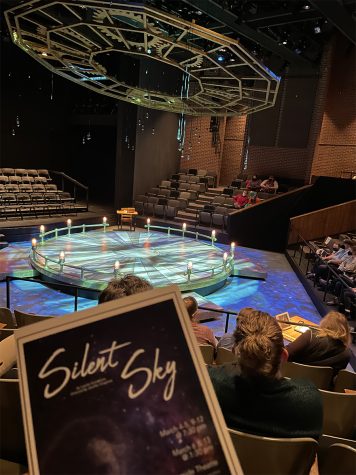 The play was performed in Haas Fine Arts Center in the Riverview Theater for the audience to watch all the way around the stage 