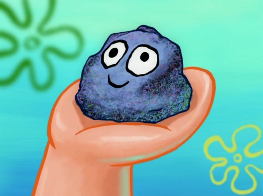 Rocky, of “Spongebob Squarpants” fame and Patrick Star’s pet rock, takes the place for Oludare Obadiya’s pet, which does not exist.
