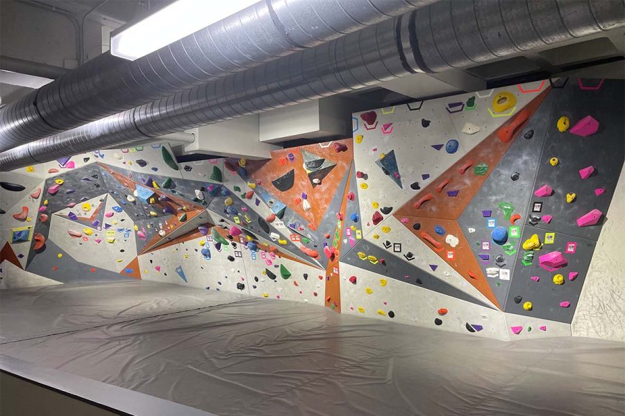 The bouldering wall is free to students and staff all year round, not just at certain events like the Queer Climbing Night.