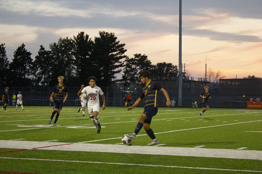 UW-Eau Claire’s men’s soccer team celebrated their 7th straight win this season in their home game against the Bethany Lutheran Vikings.