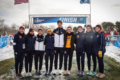 The runners smile in the snow after races
