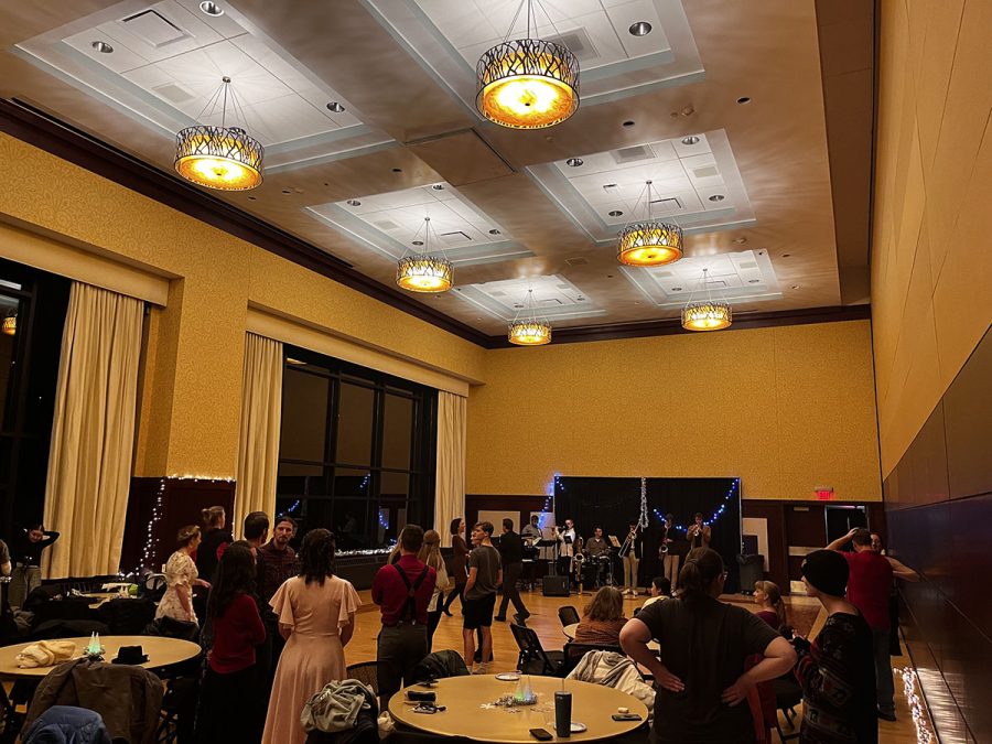 Event goers danced and socialized in Davies Student Center’s Ballroom C.