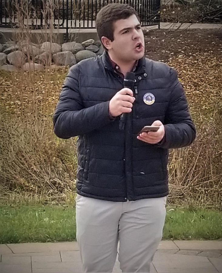 Matthew Lehner speaking at a campaign event last fall.