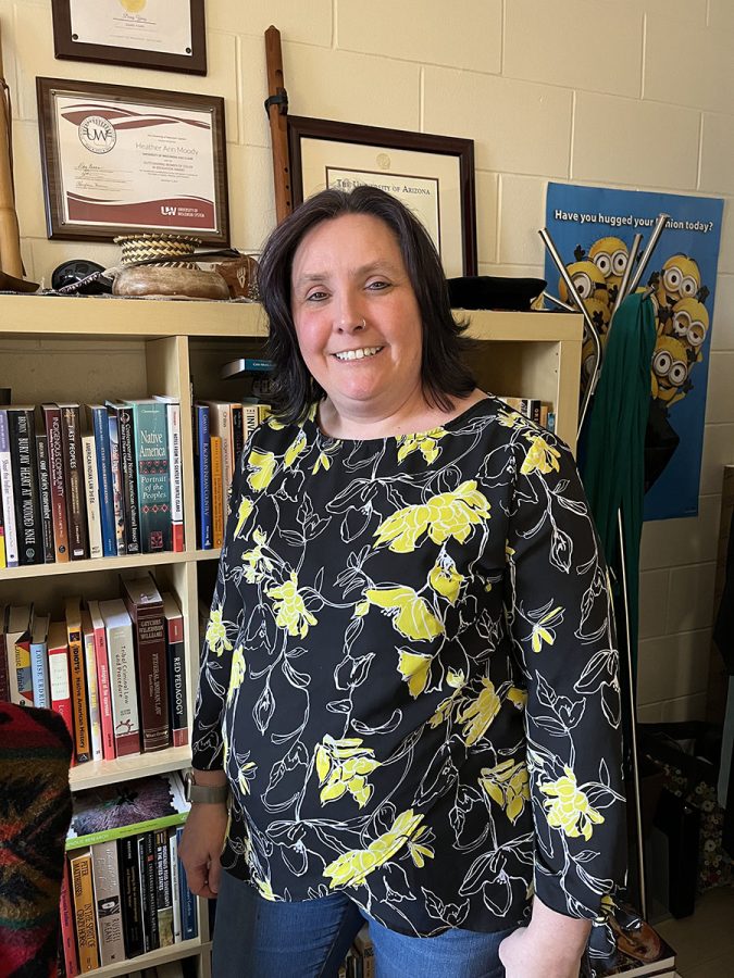 Heather Ann Moody in her office in Hibbard. 