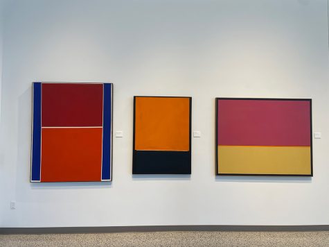 “Red, White, Blue and Orange,” “Fighting Green,” and “Abstraktne Maastik” were three abstract works created between 1965 and 1968. “Fighting Green” was one of Raid’s many exhibited works. It was shown in Walker Art Center Biennial, according to the retrospective.