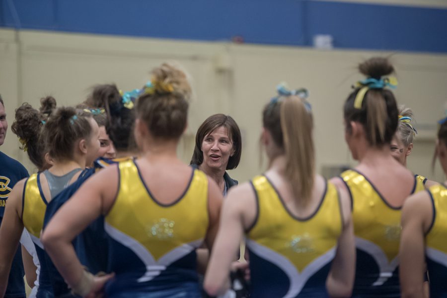 DeLisle+holds+the+second-longest+tenure+in+the+UW-Eau+Claire+Gymnastics+program+history%2C+second+to+the+program+founder+Mary+Mero+who+coached+21+seasons+of+Blugold+Gymnastics.+