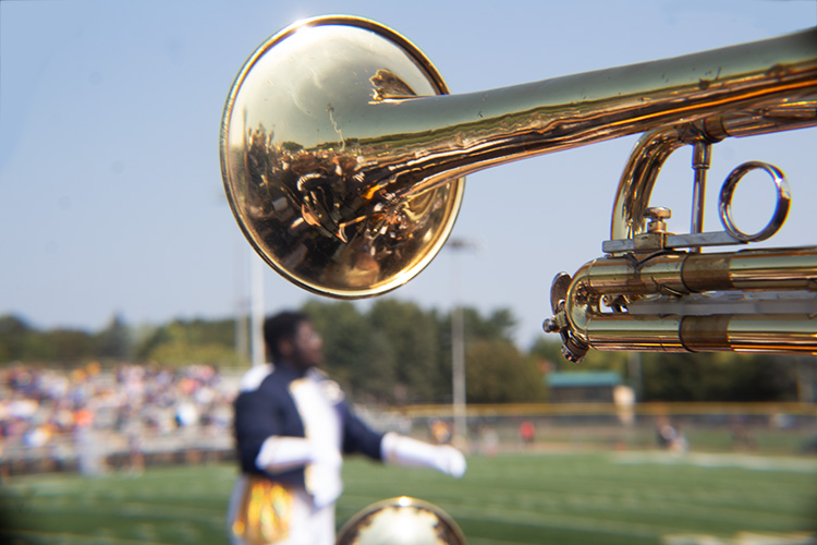 Photos from the band stands of the Blugold Marching Band 