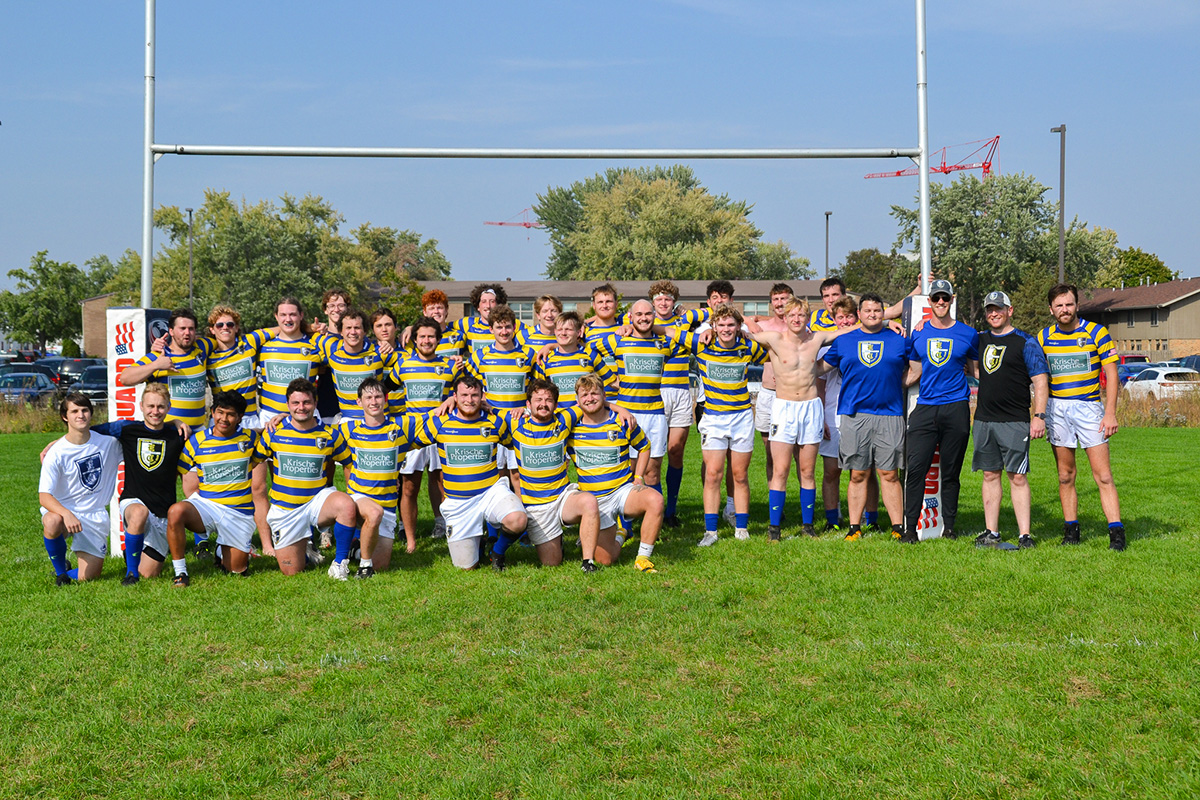 The UW-Eau Claire men’s rugby club is looking forward to the playoffs. (Photo by Emma Stowe)
