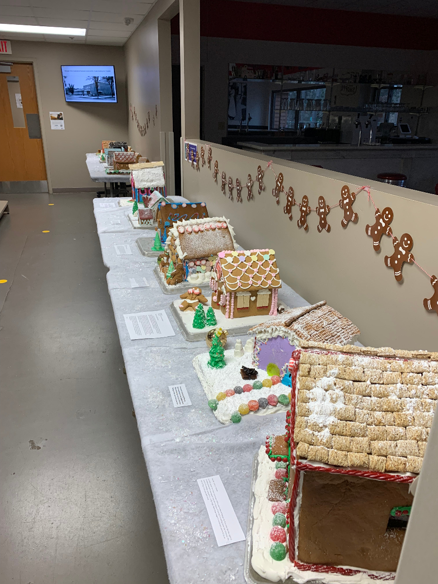 The event had 12 different gingerbread houses displayed.