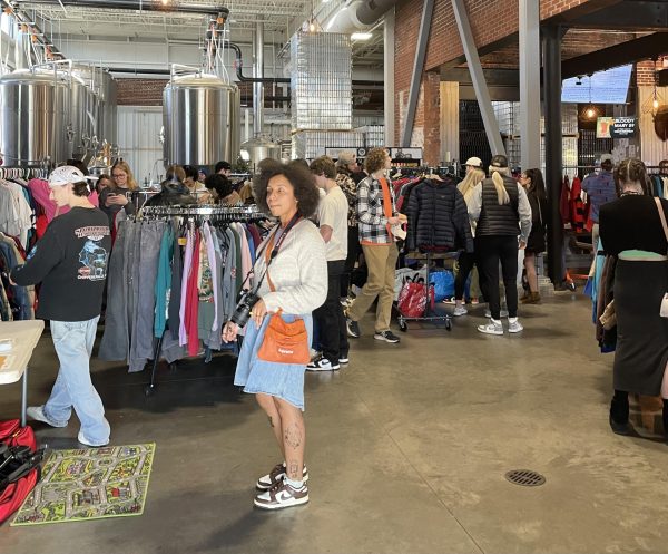 Numerous patrons were browsing the racks on display at the 715 Vintage Fest.