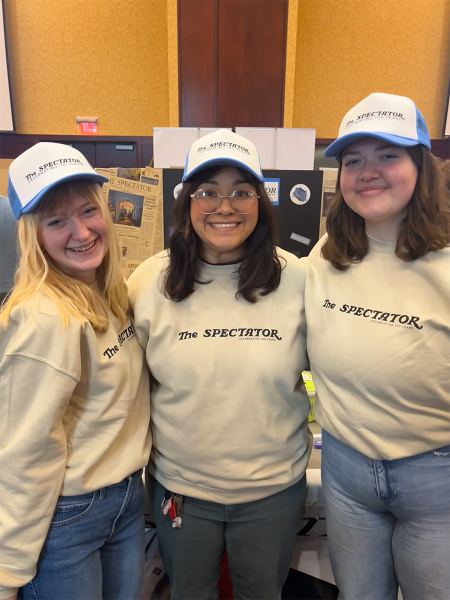 The Spectator staff including Copy Editor Mady Leick (left), Social Media Manager Yoshi Gaitan and Editor-in-Chief Maddie Kasper attending BOB as an organization.
