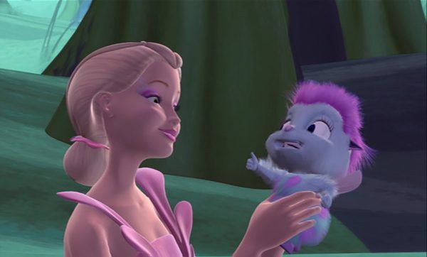 Barbie and the beloved Bibble in Barbie: Fairytopia. (Photo from Lions Gate Home)
