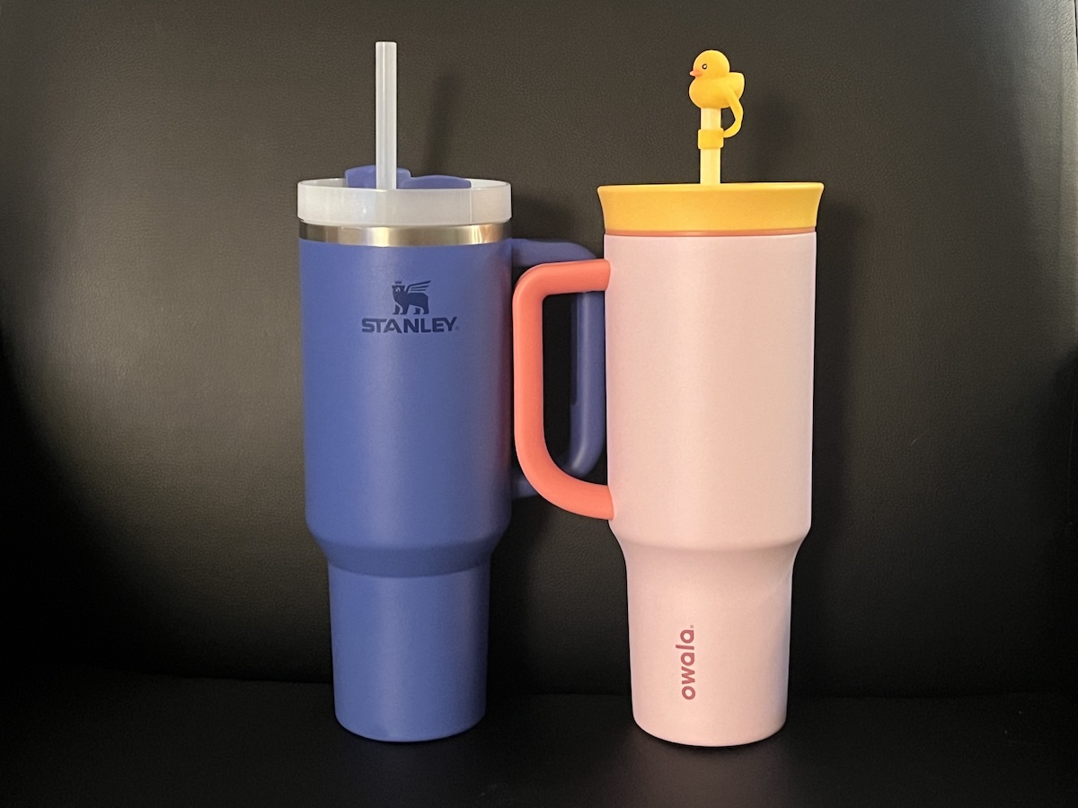 The Stanley (left) and Owala (right) tumblers side by side.