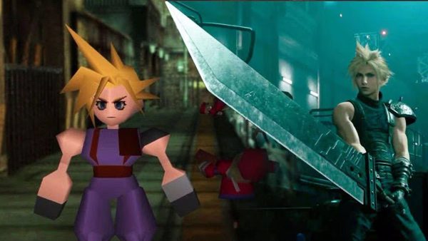 Cloud Strife from 1997 and 2024. Look at that Buster Sword! (Photo from Square Enix)