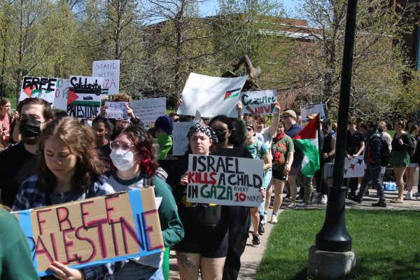 A group of students held a pro-Palestine protest on campus Friday.