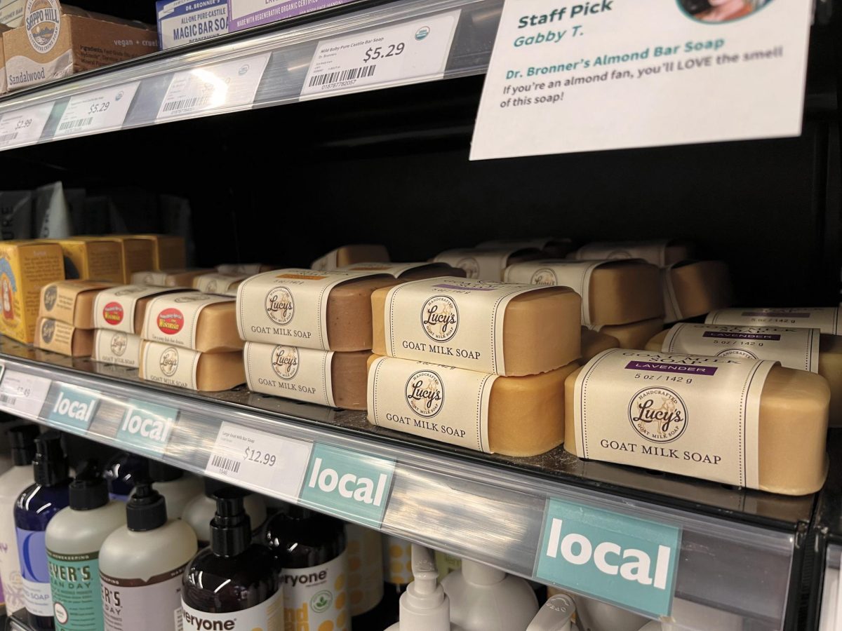Diverse products from local vendors like Lucy’s Goat Milk Soap fill the shelves of Menomonie Market Food Co-op.