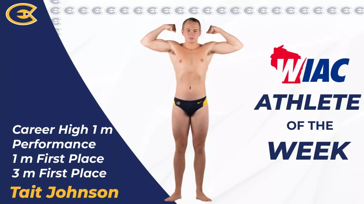 Blugolds' men and dive is 4-0 on the season in conference competition. (Photo use with permission from Blugold Athletics)